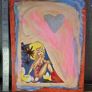 Tropical Pin-Up Mixed Media Art